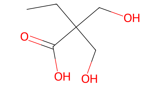 2,2-ビス(ヒドロキシメチル)酪酸 の化学構造
