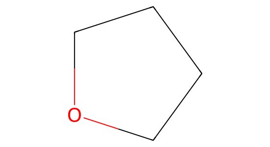 テトラヒドロフラン の化学構造