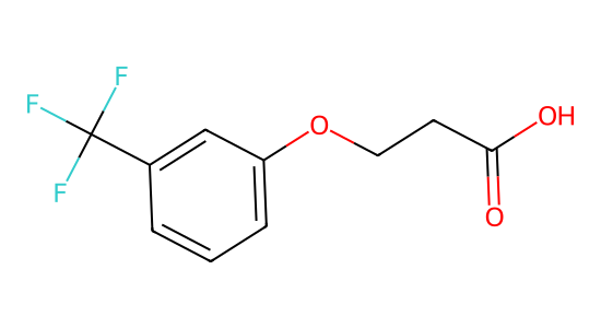 3-[3-(trifluoromethyl)phenoxy]propanoic acid の化学構造
