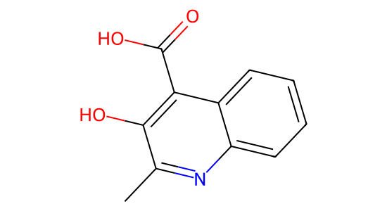 ３－ヒドロキシ－２－メチルキノリン－４－カルボン酸 の化学構造