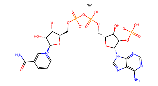 β-ニコチンアミドアデニンジヌクレオチドりん酸ナトリウム水和物 (酸化型) の化学構造