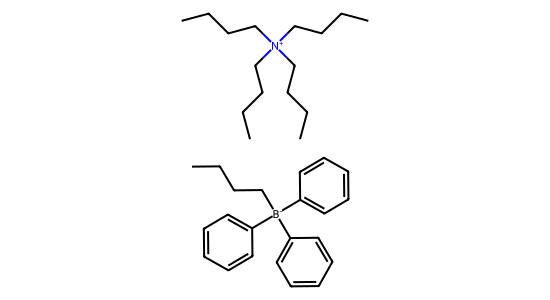 テトラブチルアンモニウム＝ブチルトリフェニルボラト の化学構造
