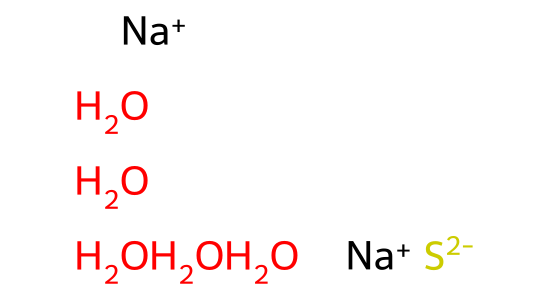 硫化ナトリウム五水和物 の化学構造