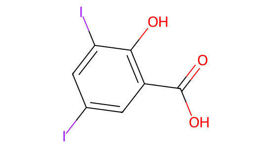 3,5-ジヨードサリチル酸 の化学構造