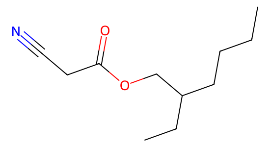 シアノ酢酸2-エチルヘキシル の化学構造
