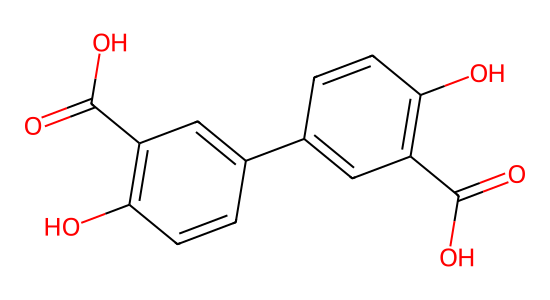 4,4'-ジヒドロキシ-3,3'-ビフェニルジカルボン酸 の化学構造
