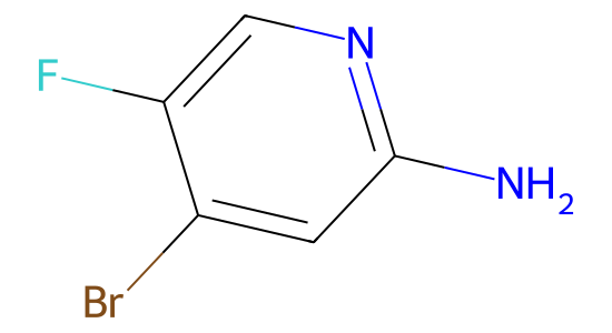 4-bromo-5-fluoropyridin-2-amine の化学構造式