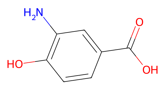 3-アミノ-4-ヒドロキシ安息香酸 の化学構造