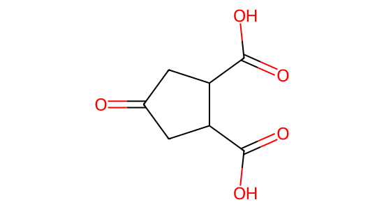 4-oxocyclopentane-1,2-dicarboxylic acid の化学構造