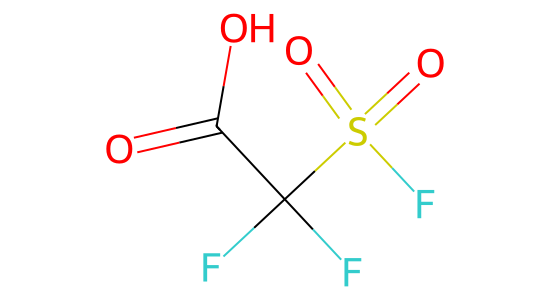 2,2-ジフルオロ-2-(フルオロスルホニル)酢酸 の化学構造