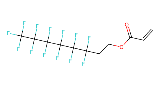 アクリル酸3,3,4,4,5,5,6,6,7,7,8,8,8-トリデカフルオロオクチル の化学構造式