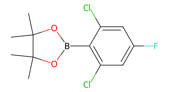 2,6-Dichloro-4-fluorophenylboronic acid pinacol ester の化学構造