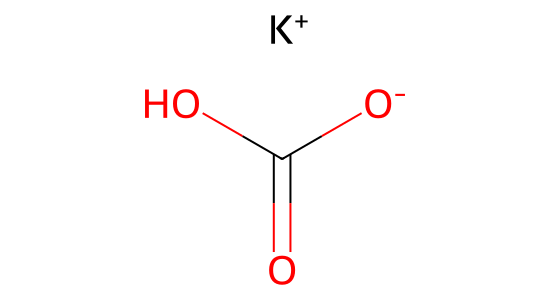 炭酸水素カリウム の化学構造