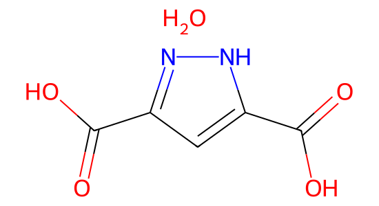 3,5-ピラゾールジカルボン酸 一水和物 の化学構造