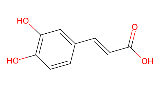 カフェイン酸 の化学構造