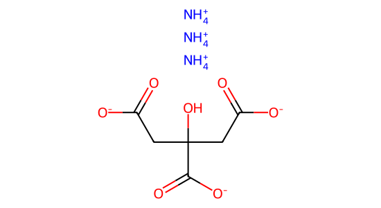 くえん酸トリアンモニウム の化学構造