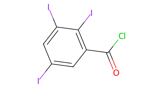 2,3,5-TRIIODO-BENZOYL CHLORIDE の化学構造