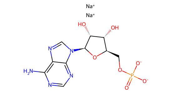 アデノシン5'-一りん酸塩二ナトリウム の化学構造