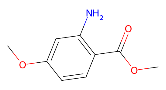 2-アミノ-4-メトキシ安息香酸メチル の化学構造