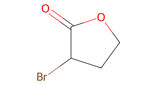 α-ブロモ-γ-ブチロラクトン の化学構造式