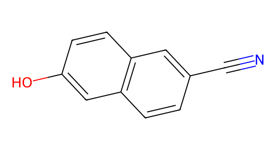 6-ヒドロキシ-2-ナフトニトリル の化学構造