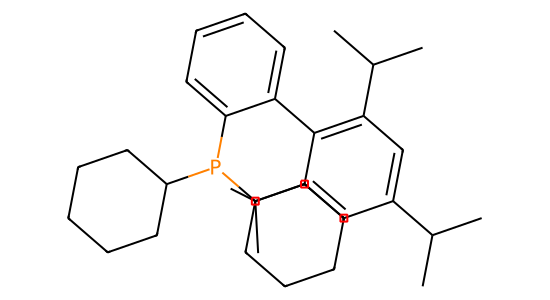 2-ジシクロヘキシルホスフィノ-2',4',6'-トリイソプロピルビフェニル の化学構造