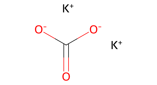 炭酸カリウム の化学構造