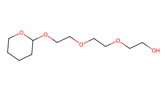 2-(2-(2-((tetrahydro-2H-pyran-2-yl)oxy)ethoxy)ethoxy)ethanol の化学構造