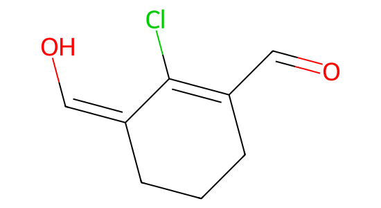 2-chloro-3-(hydroxyMethylene)cyclohex-1-enecarbaldehyde の化学構造式