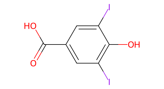 4-ヒドロキシ-3,5-ジヨード安息香酸 の化学構造