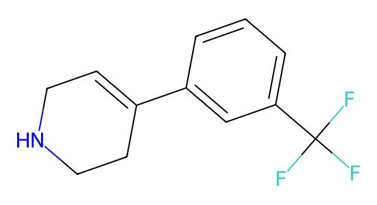 4-(3-(Trifluoromethyl)phenyl)-1,2,3,6-tetrahydropyridine hydrochloride の化学構造
