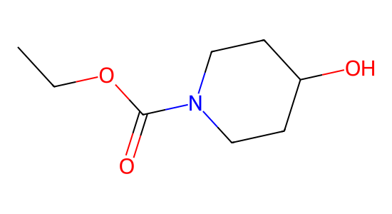 4-ヒドロキシ-1-ピペリジンカルボン酸エチル の化学構造式