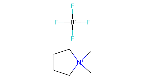 Pyrrolidinium, 1,1-dimethyl-, tetrafluoroborate の化学構造式