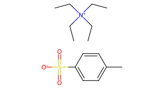 テトラエチルアンモニウム p-トルエン スルホナート の化学構造