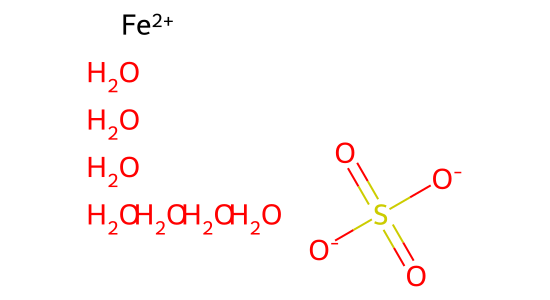 硫酸鉄(II)·7水和物 の化学構造