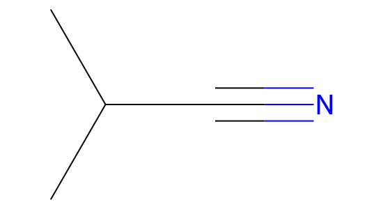 イソブチロニトリル の化学構造