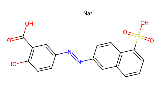 2-ヒドロキシ-5-[(5-スルホナフタレン-2-イル)アゾ]安息香酸/ナトリウム の化学構造
