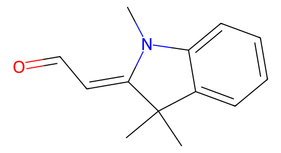 (1,3,3-トリメチル-2,3-ジヒドロ-1H-インドール-2-イリデン)アセトアルデヒド の化学構造