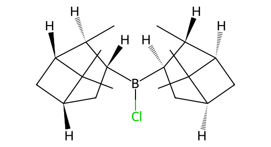 (-)-B-クロロジイソピノカンフェイルボラン の化学構造