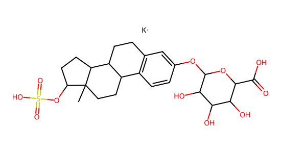 Β-エストラジオール 3-(Β-D-グルクロニド) 17-スルファート 二カリウム塩 の化学構造